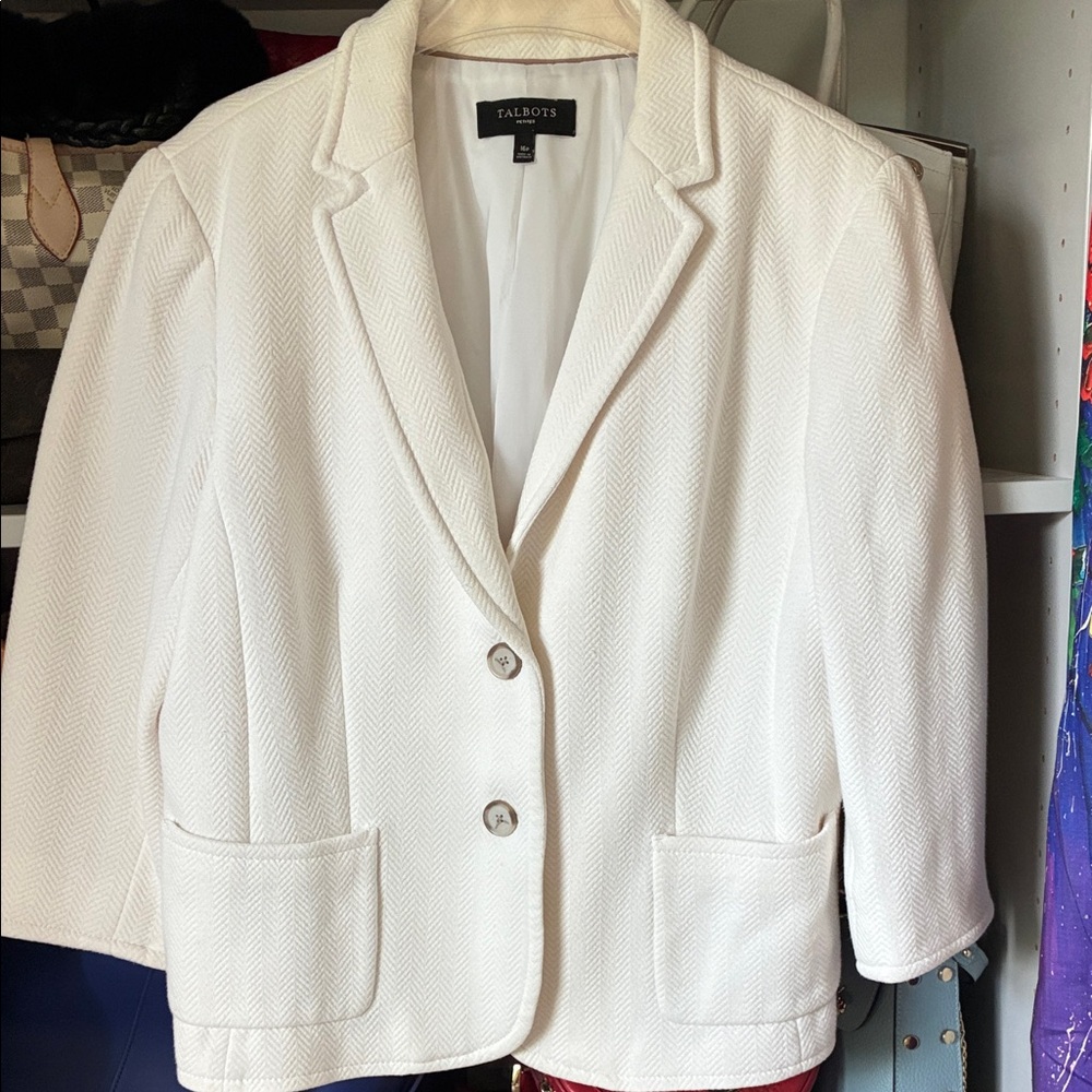 Talbots Ivory Textured Blazer